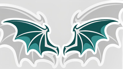 Obraz premium Green Dragon Wings Vector Style