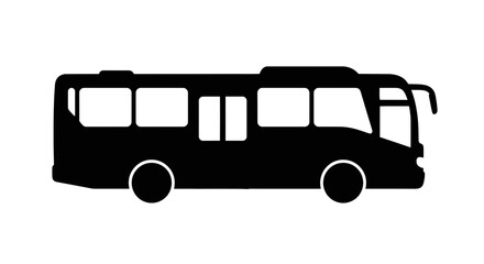 Bus Silhouette Icon - Public Transportation Vehicle Symbol