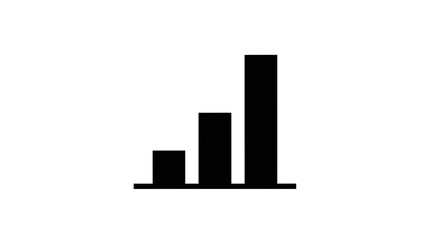 Minimalist Bar Chart Icon - Three Vertical Bars on White