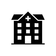 Hospital building icon line icon hospital building sign isolated on white