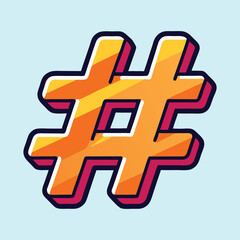 Colorful Hashtag Icon Design for Social Media and Branding Purposes