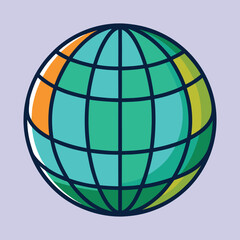 Colorful cartoon Earth globe illustration on a light pastel background