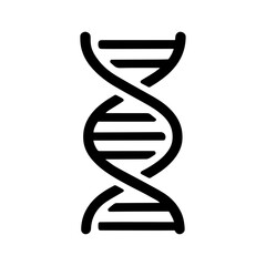 DNA Icon. Isolated Line Illustration of DNA Double Helix, Representing Genetics, Molecular Biology