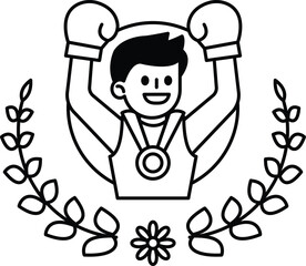 A man in a boxing ring with a flower in the background