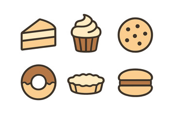 Delicious assortment of baked treats displayed in a simple and colorful style for dessert lovers