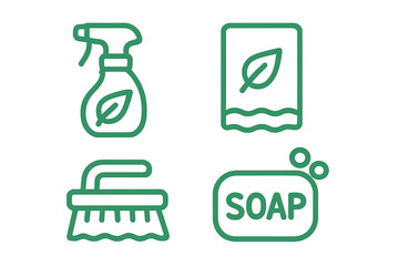 Cleaning supplies with eco-friendly designs suitable for household tasks and sustainability efforts in daily routines
