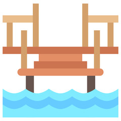 Fototapeta premium Jetty Icon Relate To Nautical, Sea, Marine, Navy.Use For Modern Concept, Ui, Ux Web And App Development.