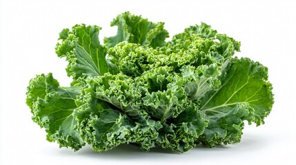 Fresh Kale Isolated on White Background for Healthy Eating Recipes and Nutrition Content