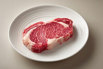 Premium Ribeye Steak on Elegant Plate Culinary Presentation Indoor Setting Gourmet Cuisine
