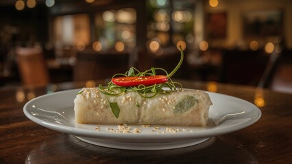 Yummy spring roll from a traditional food place