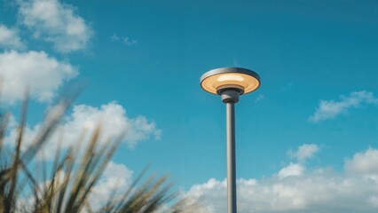 Lamp post obscured by background distortion