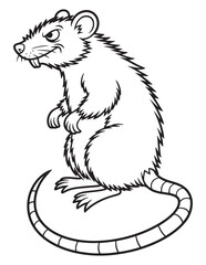 Ferret Standing Upright – Cute and Curious Animal Halloween Coloring Page