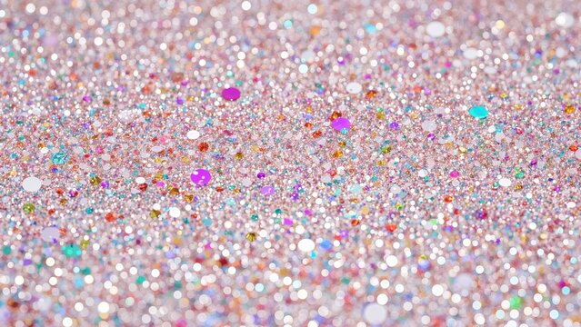 Glittering festive close-up of luminous sequins and gleams