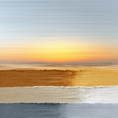 Obraz premium Warm Beige And Ocean Dusk Sunset Horizon Abstract Art