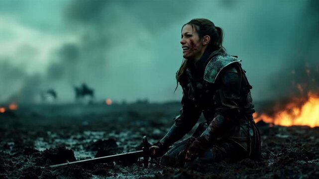 Medieval despair and darkness of war. A video clip in the genre of battle fantasy.	
