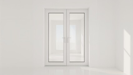 Bright white room with a PVC glass window