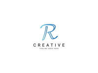 r modern letter logo