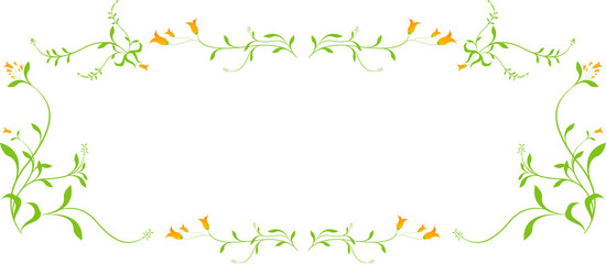 Rectangular green and orange floral border