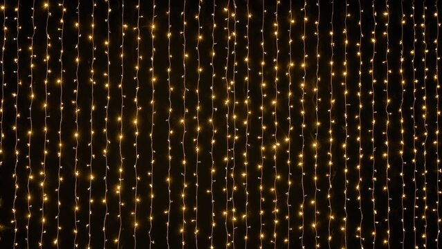 Vertical yellow LED lights shining brightly