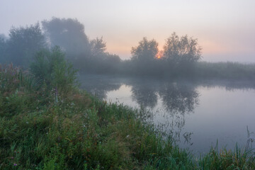 misty morning on the river