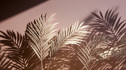 Naklejka premium Elegant Shadow of Palm Leaves Cut Out Style