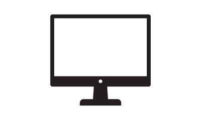 Realistic vector illustration of a computer monitor with a black display and a thin frame.