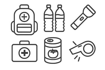 Emergency preparedness kit containing essentials for safety during outdoor activities or crises situations