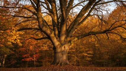 Fall foliage of green and red ash species (Fraxinus)