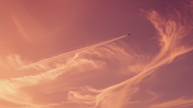 Seasonal tropical sunlight shining through two levels of cirrus clouds timelapse