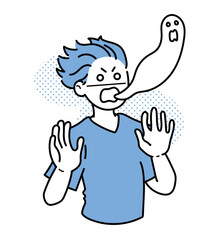 ショックを受けるリアクションの医師のイラスト