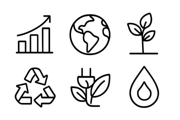 Visual representation of sustainability concepts highlighting growth, ecology, and resource management for future efforts