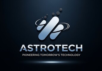 Astrotech logo with tagline pioneering tomorrows technology, symbolizing innovation, space exploration, and future technology