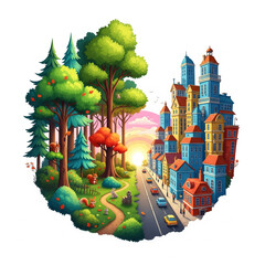 เมืองกับป่า