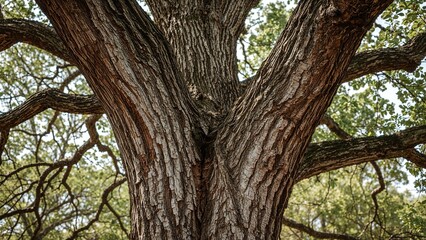Fototapeta premium The main stem of an ancient oak tree