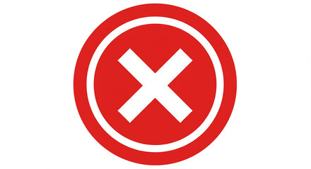 Red Circle Cross Symbol: Rejection, Cancellation, Error Icon