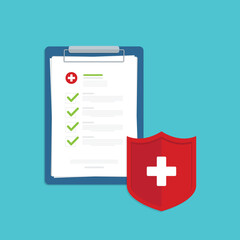 Health insurance protection. Healthcare concept. Vector illustration flat design	