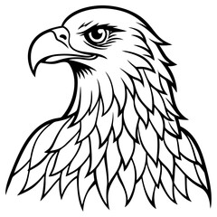 Eagle head profile illustration isolated on white background