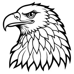 Eagle head profile illustration isolated on white background