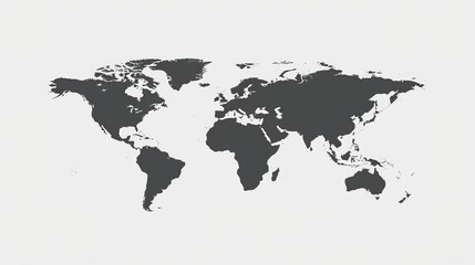 Naklejka premium Minimalistic design of unlabeled world map with borders on a clean white background