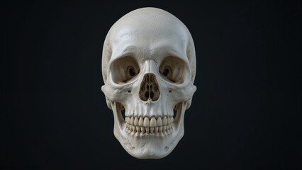 Fototapeta premium Depiction of a human skull's anterior aspect crafted by generative methods