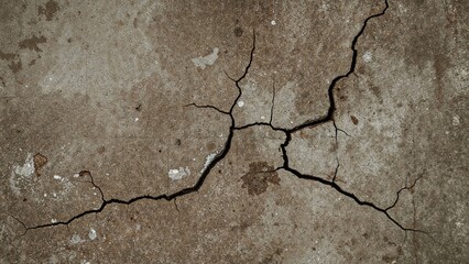 Fototapeta premium Worn and cracked wooden panel displaying a rough, grunge texture.