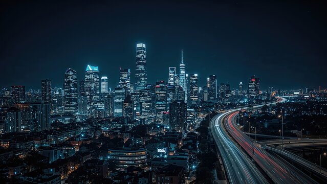 Smart city and Internet of Things connectivity illustration. Electronic evolution in urban environments. Marketing banner with broad layout.