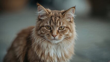 Fototapeta premium Silent Moment of a Cozy Pet Cat