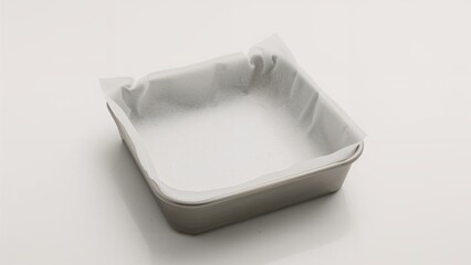 Line a cheesecake pan with parchment paper to make candy corn fudge.