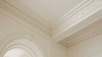 Architectural abstract showcasing ceiling moldings in residential renovation and decor