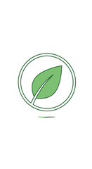 Green leaf in circle icon representing nature eco friendly sustainable organic lifestyle