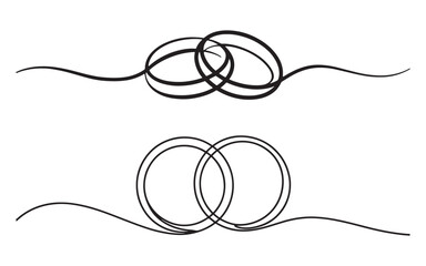Obraz premium Black intertwined loops and circles abstract design white