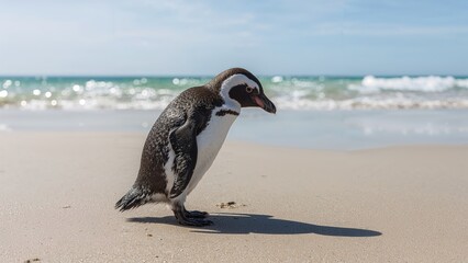 Fototapeta premium Profile perspective of a small penguin