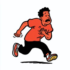 Naklejka premium Effortless Exercise Aspirations A Runners Struggle with Physical Limitations Captured in a Moment of Exertion