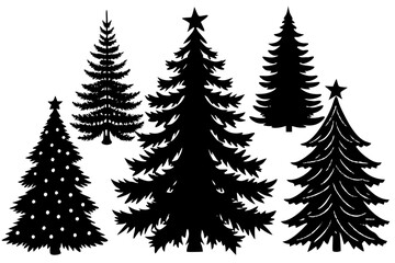 Set of christmas trees